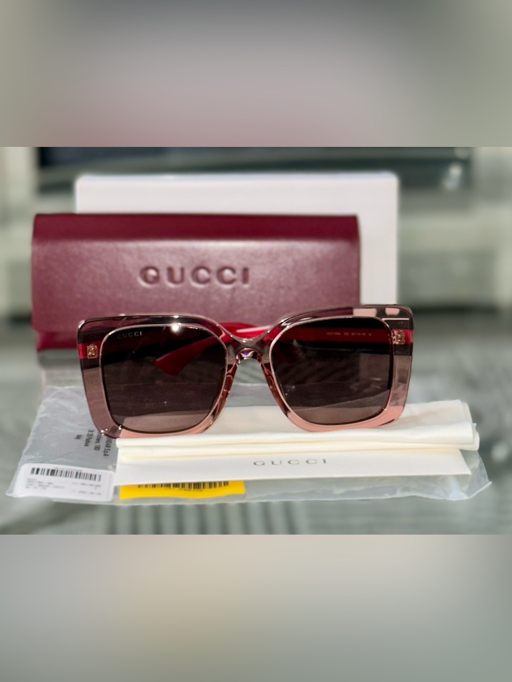 New GUCCI Sherry-line Violet Square Ladies Sunglasses - Picture 7 of 7